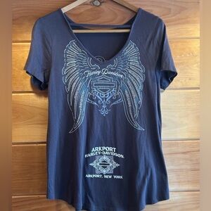 Women’s Harley Davidson T-Shirt V-Neck exposed back